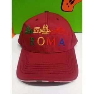 Roma Italia Souvenir Baseball Hat Cap maroon Strap-back Embroidered Rome Italy